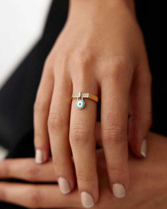 Köşeli Porselen Nazar Yüzük