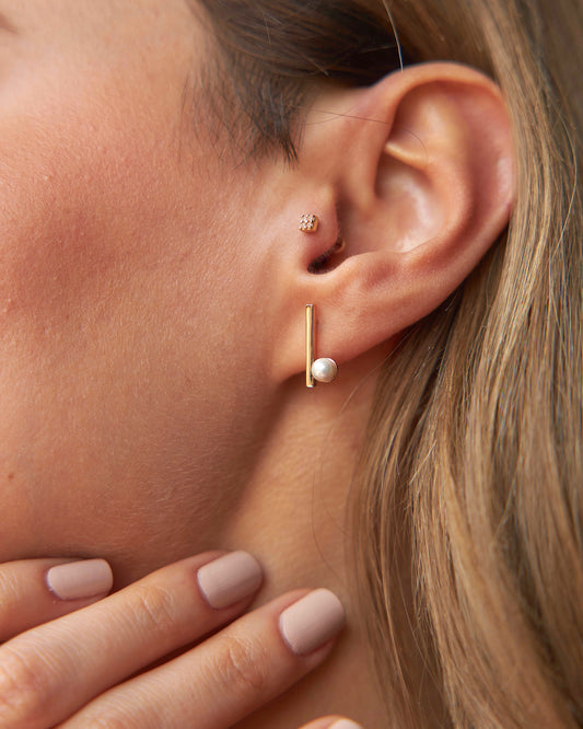 Matchstick Earrings with Pearls