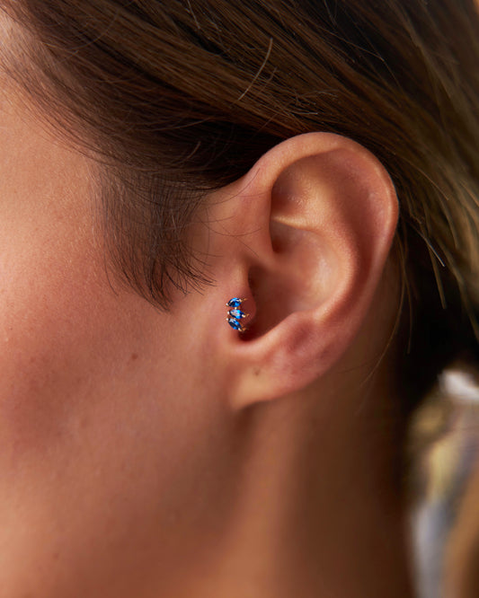 Triple Blue Marquise Tragus