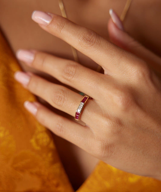 Half Round Colorful Ring
