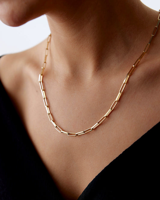 Flat Paper Clip Necklace
