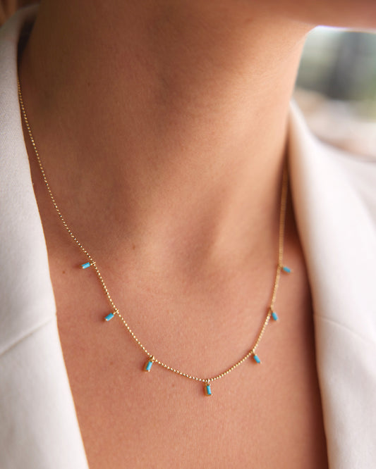 Turquoise Baguette Necklace