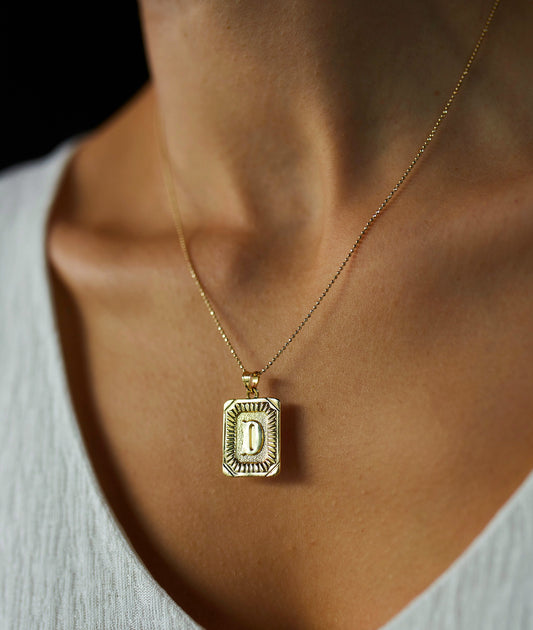 Plate Letter Necklace