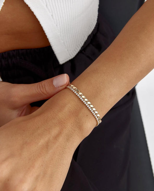 Sıra Taşlı Pullu Bileklik