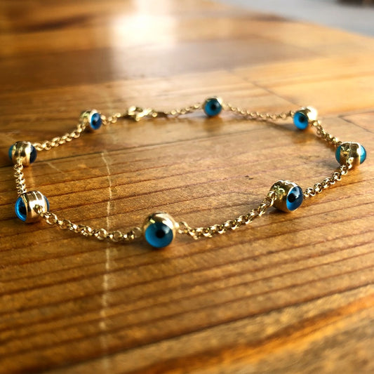 High Society Eye Bracelet with Doç Chain