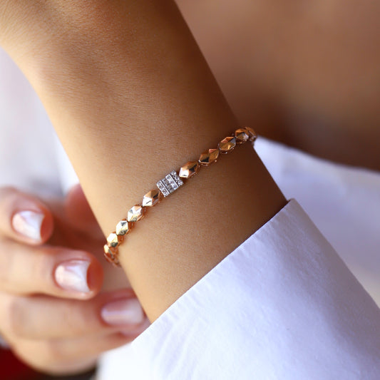 Baguette Stone Asymmetric Hexagon Bracelet