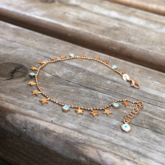 Bracelet with Star and Evil Eye Figures