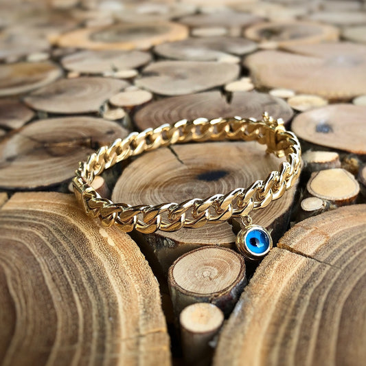 High Society Eyed Green Gold Auger Handcuff