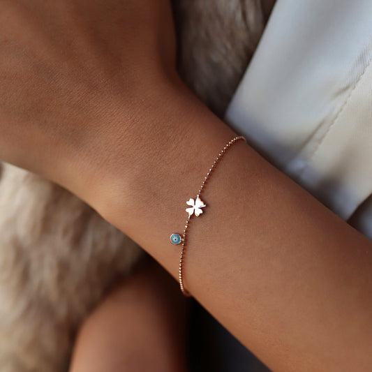 Golf zincirli yonca bileklik