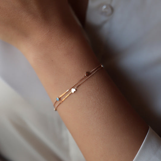 Çift sıralı kalp bileklik