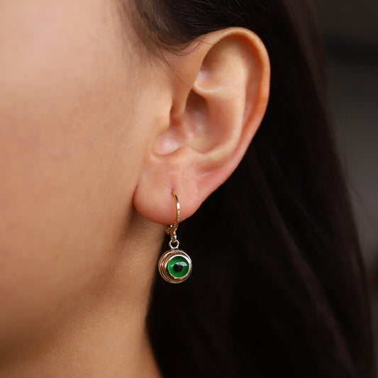 Yeşil Sosyete Gözlü Küpe