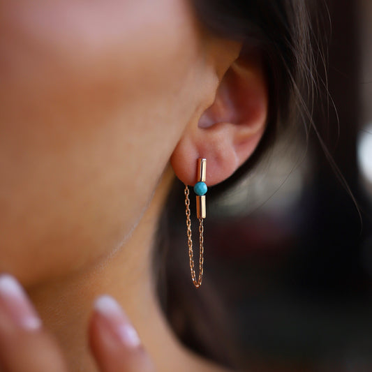 Faceted Turquoise Design Earrings