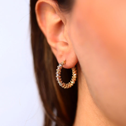 Dorika Earrings with Wrapped Chain