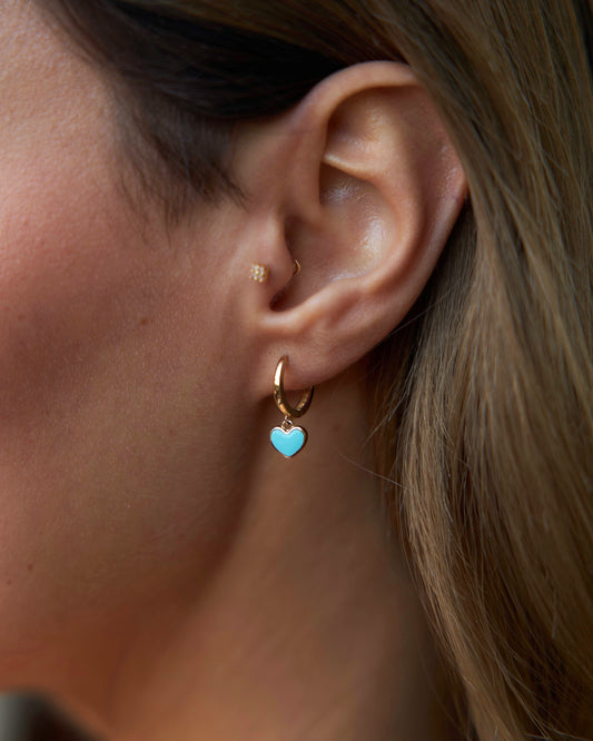 Blue Heart Earrings