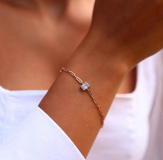 Baguette Paper Clip Bracelet