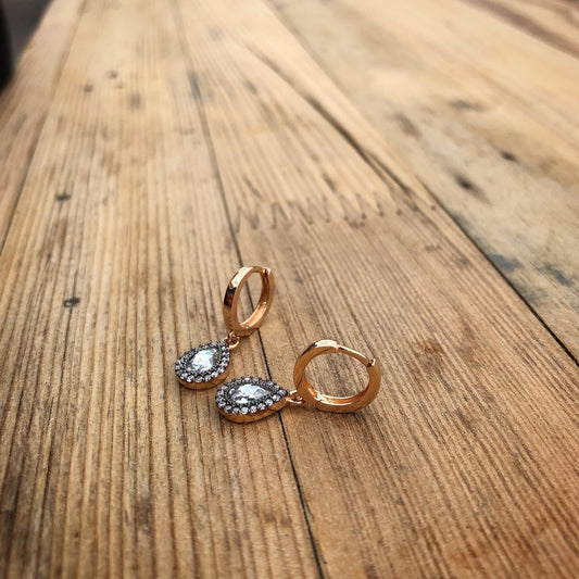 Diamond Mounted Drop Earrings