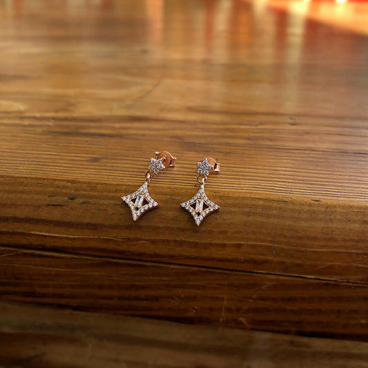 Baguette Stone Earrings in Tile