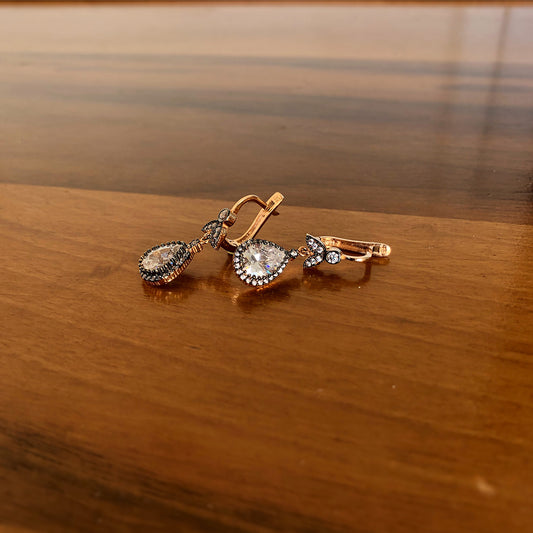 Nostalgic Diamond Mounted Drop Earrings
