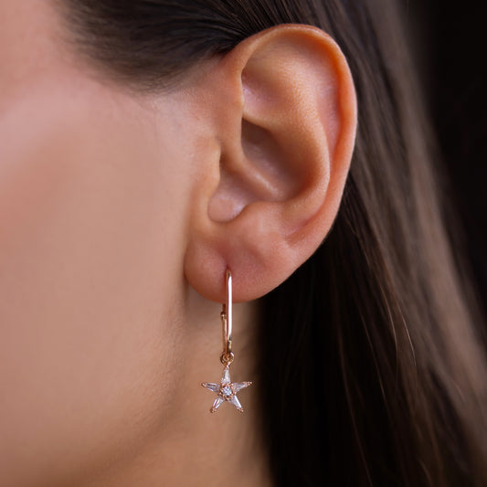 Baguette Star Clip Earrings