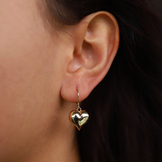 Kalp Sallantılı Halka Küpeler