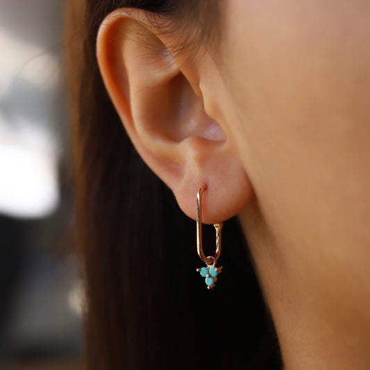 Üç Tohum Firuze Ataş Küpeler