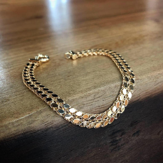 Two Rows of Sequin Bracelet