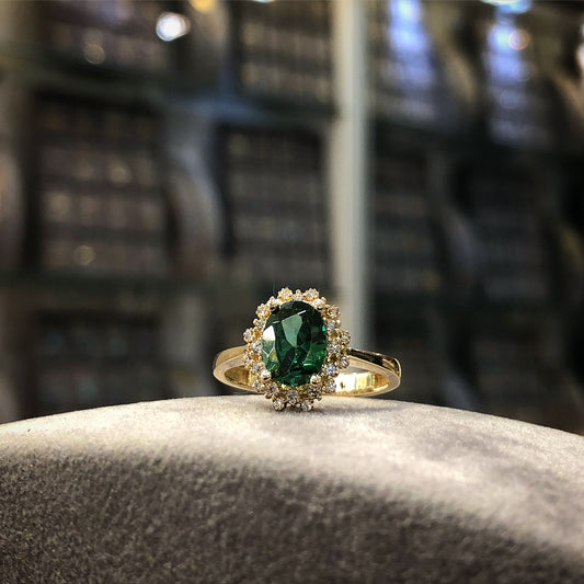 Zümrüt Yeşili Taşlı Yüzük