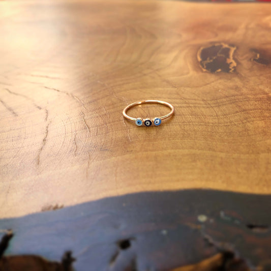 Triple Enamel Eyed Wire Ring