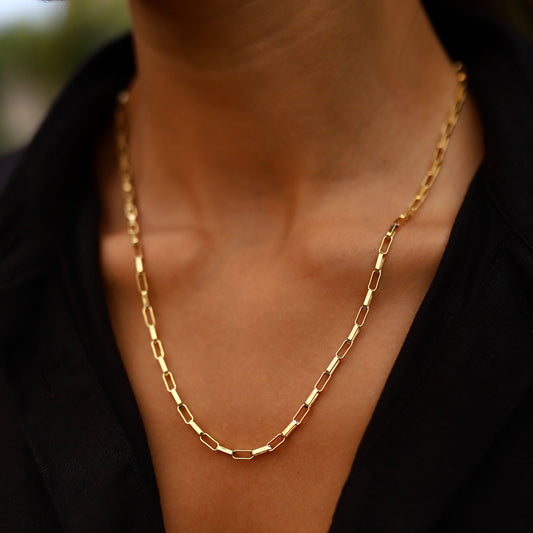 Flat Paper Clip Necklace