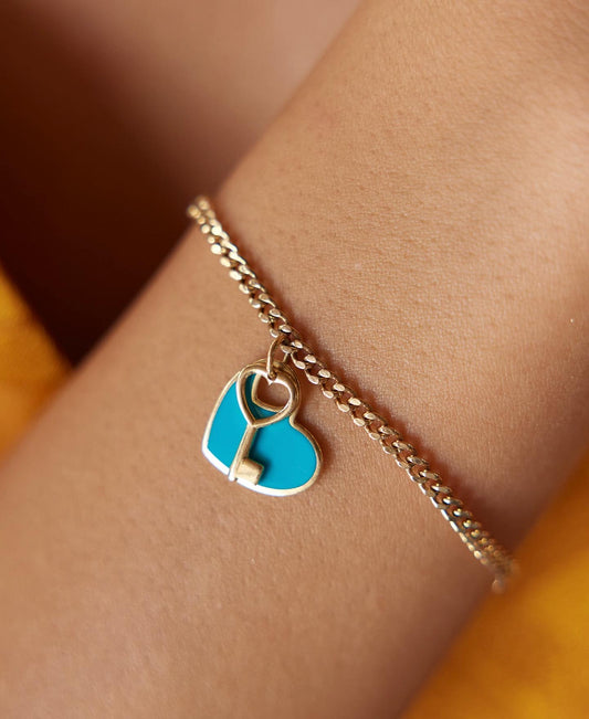 Heart Bracelet with Key