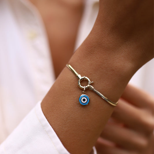 Porselen Nazarlı Balık Sırtı Bileklik