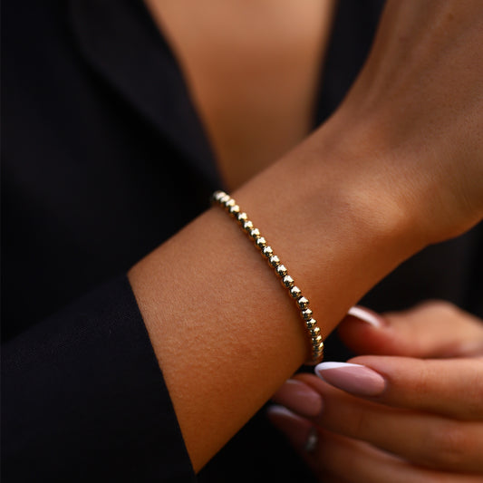 Büyük Boy Sıralı Parlak Top Bileklik