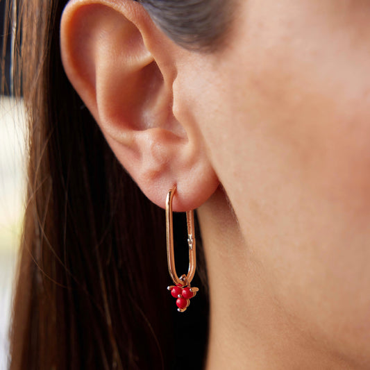 Triple Coral Clip Earrings