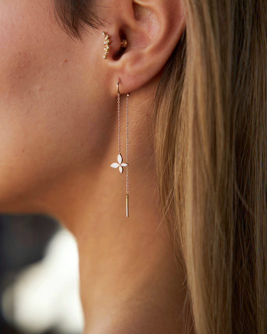 White Butterfly Earrings