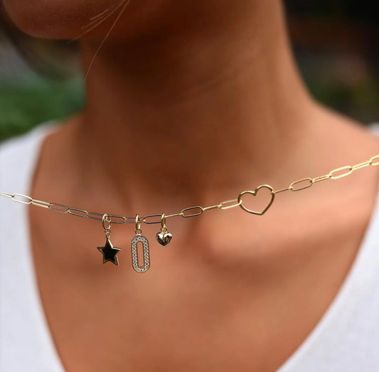 Heart Paper Clip Necklace