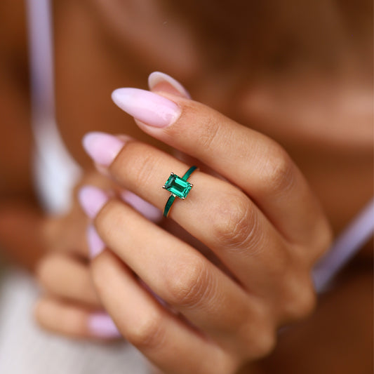 Baguette green Ring