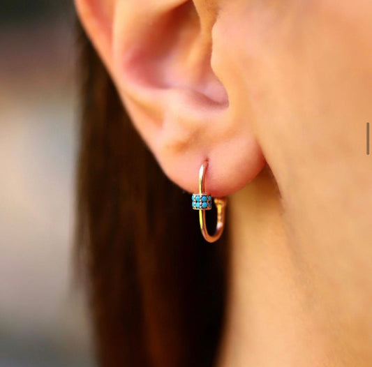 Turquoise Short Clip Earrings