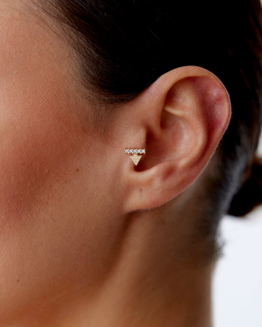 Triangle Tragus with Row Stones