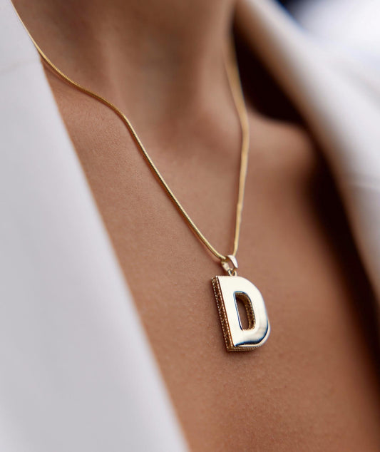 Tondo Chain Mirror Letter Necklace