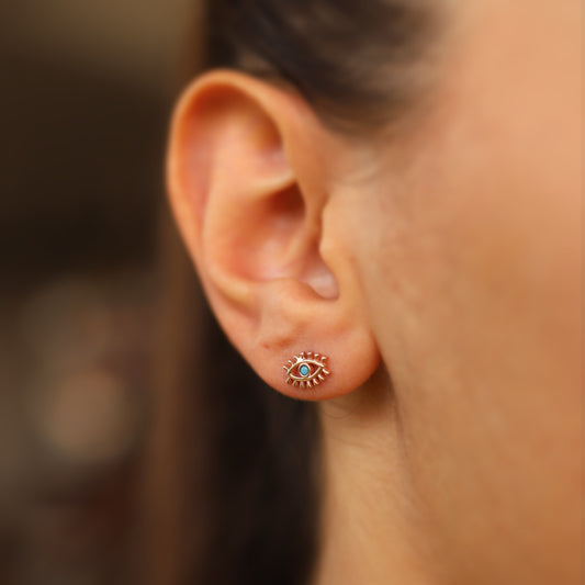 Eyelash Evil Eye Earrings