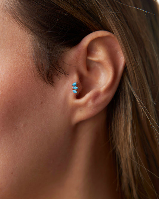 Triple Turquoise Tragus