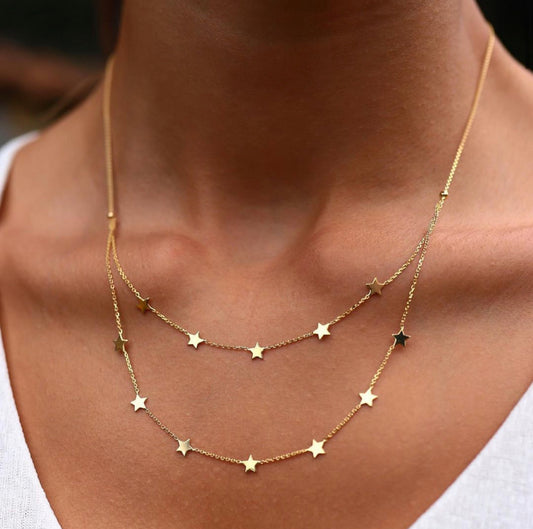 Double Row Star Necklace