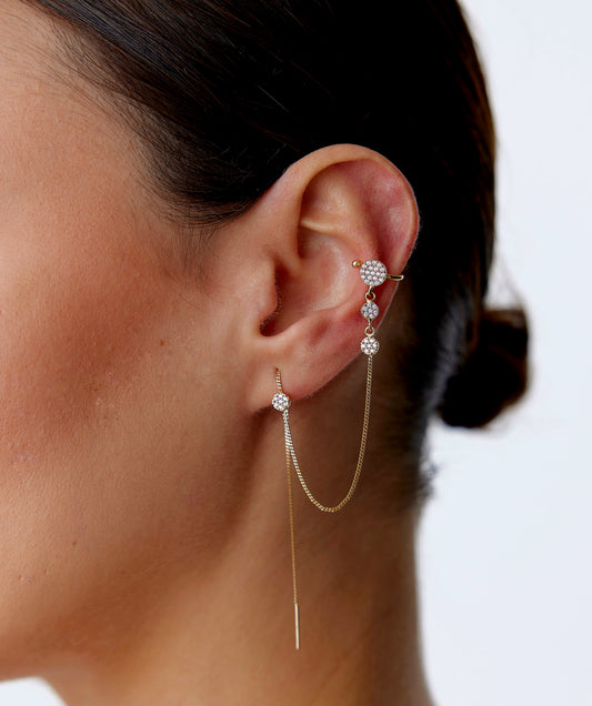 Zincirli Earcuff Küpe