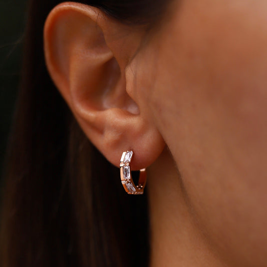 Hoop Baguette Earrings