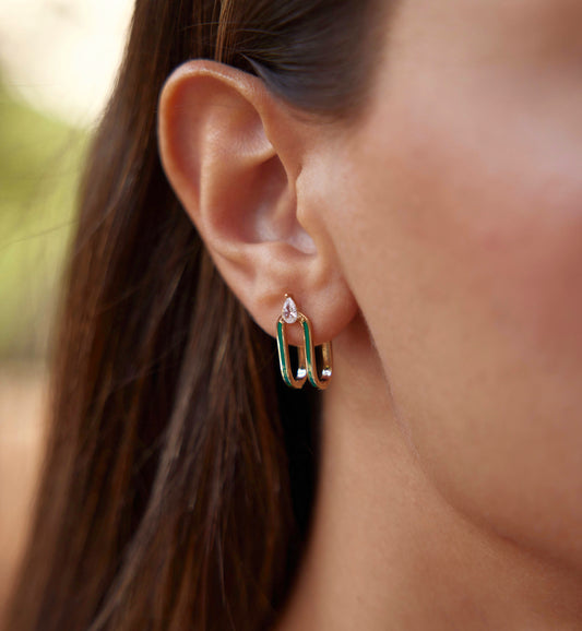 Two Rows of Drop Stone Earrings
