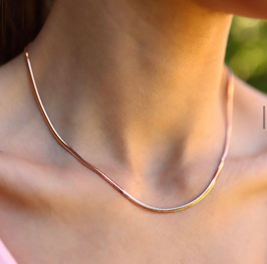 Rose Herringbone Necklace