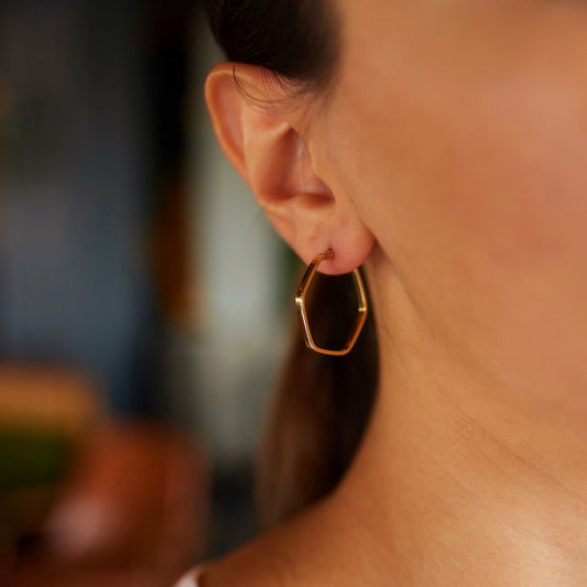 Honeycomb Hoop Earrings