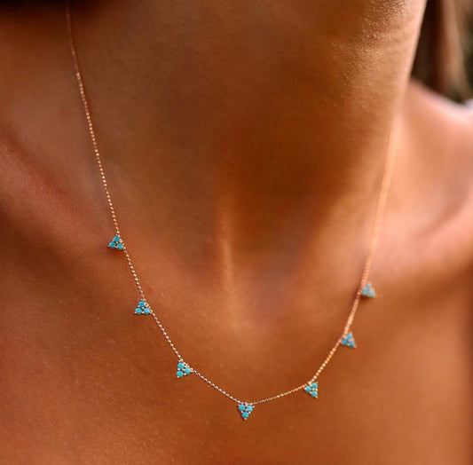 Triple Turquoise Seed Necklace