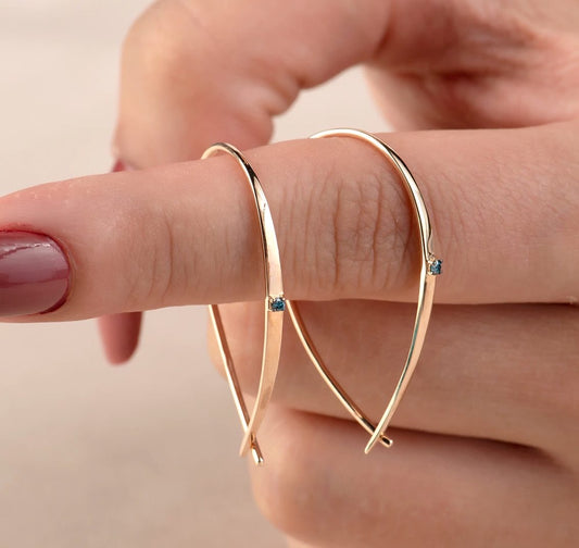 Single Stone Wishbone Earring