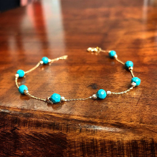 Faceted Turquoise Bracelet